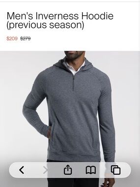 XXL Men's Inverness Hoodie Polo - Gray